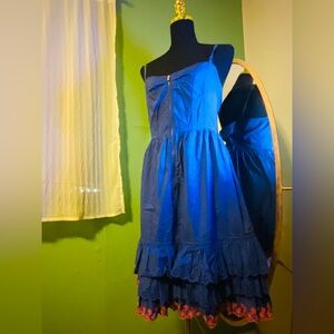 Embroidery Eyelet Cottage Core Tea Dress